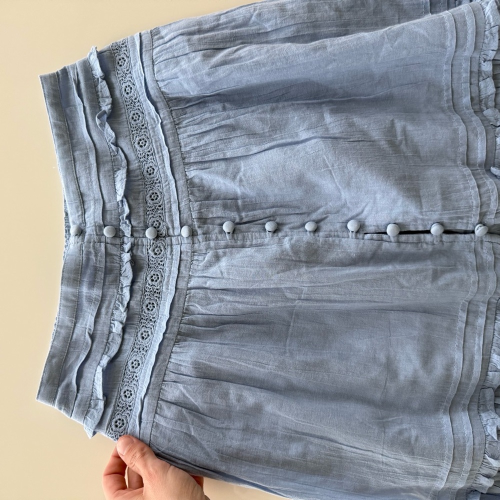 Aerie Sky Blue A-Line Tiered Skirt - Picture 4 of 8